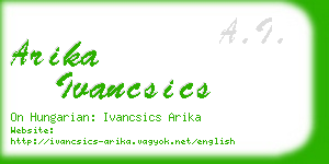 arika ivancsics business card